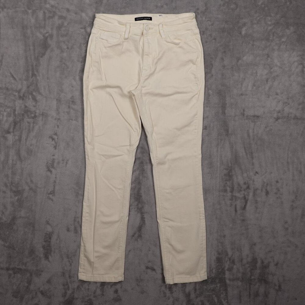 Boston Proper jeans Newport slim straight women's 6 cream‎ white
